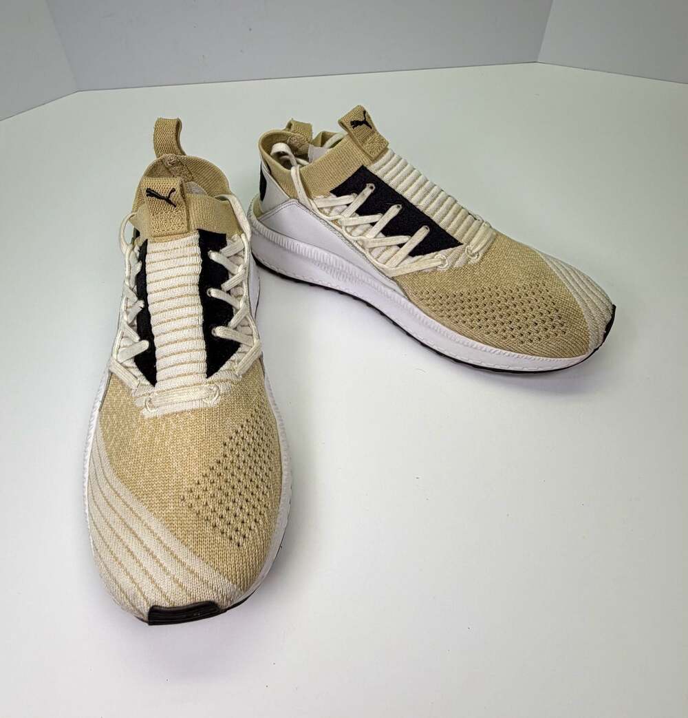 Puma Women's Tsugi Jun Ignite Knit Sneakers in Pebble/Puma White Size 7